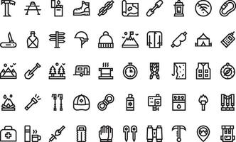 Mountaineering and climbing icons High-Quality Icons Collection with Editable Stroke. Ideal for Professional and Creative Projects vector