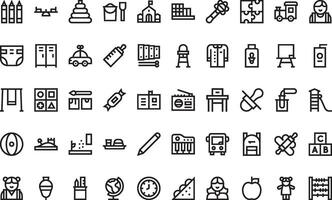 Kindergarten icons High-Quality Icons Collection with Editable Stroke. Ideal for Professional and Creative Projects vector