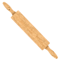 3d render wooden rolling pin with transparent background png