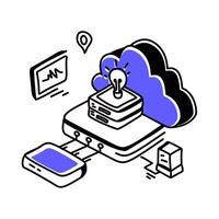 Edge Computing, where data processing happens closer to the source, enabling faster insights and innovation. Perfect for technology blogs related to IoT, AI, and data processing vector