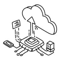 Line art illustration emphasizing the security and privacy benefits of Edge Computing vector