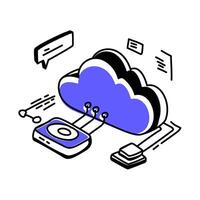 Edge Computing, where data processing happens closer to the source, enabling faster response times and reduced latency. materials related to IoT, AI, and data processing. vector