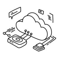 depicting Edge Computing, showcasing data processing happening locally on devices instead of relying solely on a centralized cloud. Perfect for technology blogs, presentations, related to IoT, AI vector