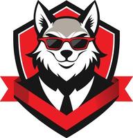 Alpha Wolf Mascot with Sharp Look vector