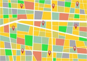 Colorful map with location pointer vector
