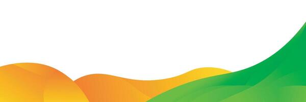 Abstract modern orange and green banner background template with liquid shapes. vector