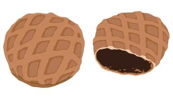Kleicha and kleicha cut into halves. vector