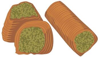 A few pieces of kadaif. vector