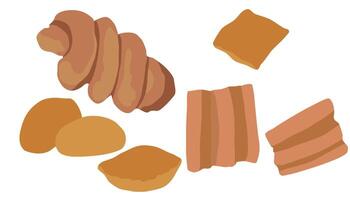 Boortsog in various shapes. vector