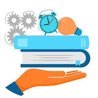 Flat style illustration of ideas in learning. Learning concept. vector