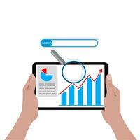 illustration of search engines and data analysis. Business development illustration. vector