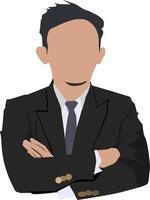 A man in a suit and tie is standing with his arms crossed vector