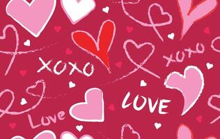 Valentine pattern seamless fabric Valentine day. doodle style pattern heart lover. Designed for background ,wallpaper ,valentine pattern vector