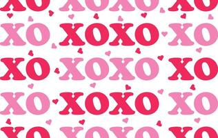 Valentine pattern seamless fabric Valentine day. XOXO fonts pattern heart lover. Designed for background ,wallpaper ,valentine pattern vector