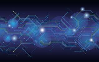 Abstract Seamless Technology Background With Electronic Circuit Image. Horizontally Repeatable. vector