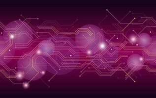Horizontally Repeatable Seamless Abstract Technology Background With Electronic Circuit Image. vector