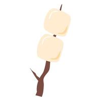 fried marshmallows on sticks vector