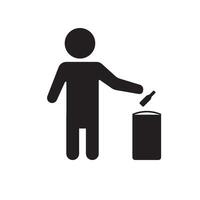 people throwing garbage icon element design vector