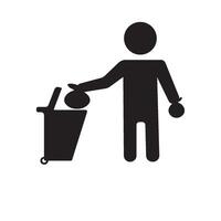 people throwing garbage icon element design. vector