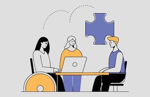 young businessman working with team on creative idea project for analyzing company financial strategy vector