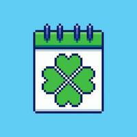 Pixel art St Patrick Day Calendar game asset design vector