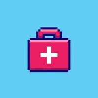 Pixel art First Aid Kit game asset design vector