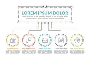 Infographic template - flow chart in line style vector