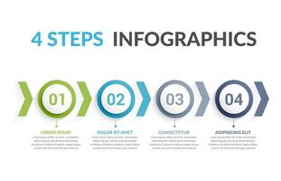 Infographic template with four circles and arrows vector