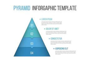 Pyramid infographic template with four elements with arrows vector