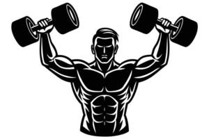Heavy Dumbbells Workout Illustration in Digital Format vector