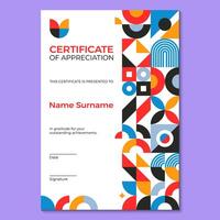 Certificate template with geometric pattern vector