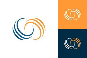 Circle abstract circular icon logo isolated graphic round pattern . vector
