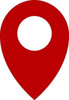 Stencil red map pointer icon isolated. GPS location clipart vector