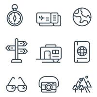 Travel Line Icons. Editable Stroke. Pixel Perfect. For Mobile and Web vector