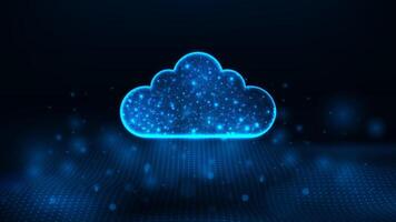 Cloud storage technology on cloud network at center concepts. Wave dots abstract digital technology background. vector
