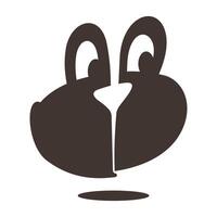 Logo for a cafe. A cup of coffee. Fragrant coffee in a mug. Monkey vector