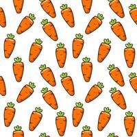 Seamless pattern with cute carrots on white background. Print, wallpaper, packaging paper design, textiles, notebooks, notepads, tableware and other things. vector