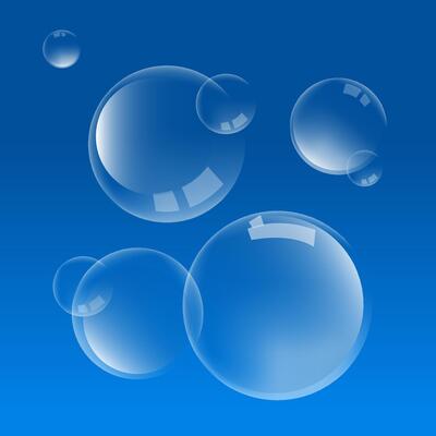water bubble blue background