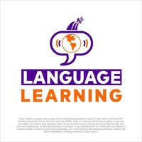 Language Learning logo design template. Language learning school logo design. Language learning icon. Language academy logo design template vector
