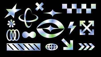 Shiny Holographic Y2K Element Pack vector