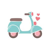 chibi-style scooter with rounded features and a pastel color palette vector