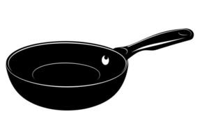 A Frying Pan Clipart Silhouette isolated on white background vector