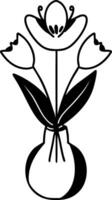Minimalist Tulip iIllustration Simple Line Art for Design Elements vector