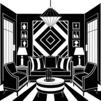 Black silhouette furniture design on a white background vector
