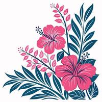 flower and Leaf set design on a white background vector