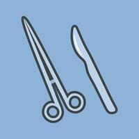 surgery tool with outline flat design. vector