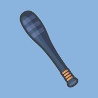 baseball stick with outline flat design. vector