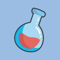 red potion bottle with outline flat desig vector