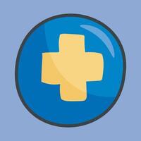 medical sign ball with outline flat design. vector