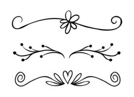 Hand drawn ornamental set art vector